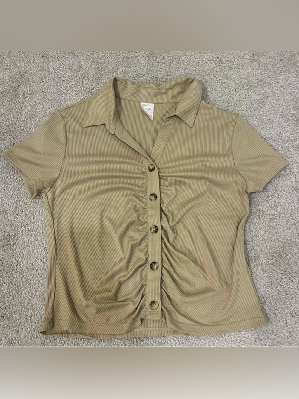 No Boundaries Cropped Button Up Top